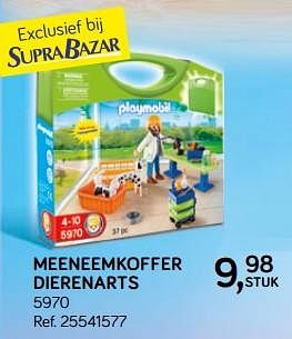 Aanbiedingen Meeneemkoffer dierenarts - Playmobil - Geldig van 16/10/2018 tot 11/12/2018 bij Supra Bazar