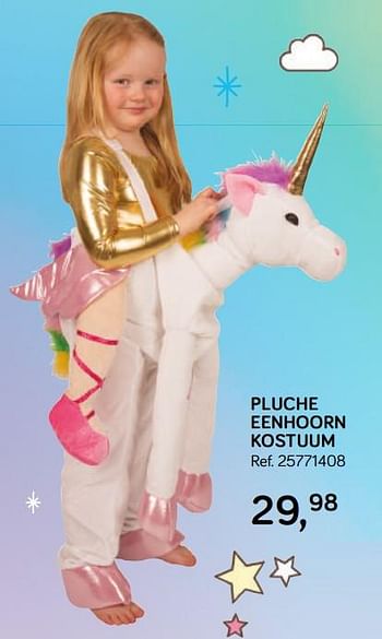 Aanbiedingen Pluche eenhoorn kostuum - Huismerk - Supra Bazar - Geldig van 16/10/2018 tot 11/12/2018 bij Supra Bazar