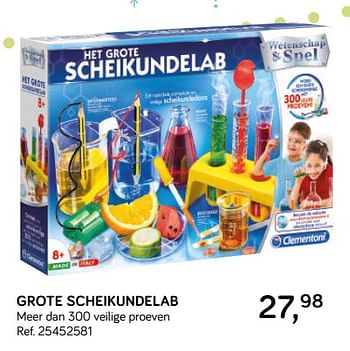 Aanbiedingen Grote scheikundelab - Clementoni - Geldig van 16/10/2018 tot 11/12/2018 bij Supra Bazar