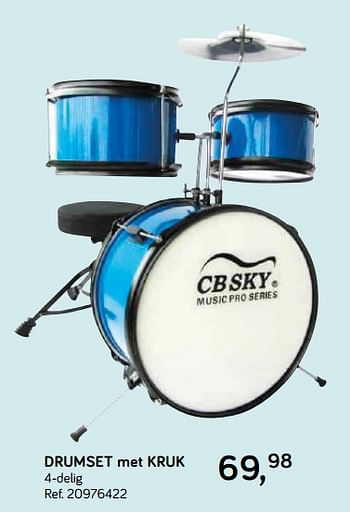 Aanbiedingen Drumset met kruk - CB SKY - Geldig van 16/10/2018 tot 11/12/2018 bij Supra Bazar
