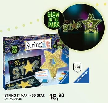Aanbiedingen String it maxi - 3d star - Ravensburger - Geldig van 16/10/2018 tot 11/12/2018 bij Supra Bazar