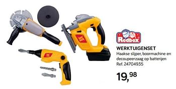 Aanbiedingen Werktuigenset - Redbox - Geldig van 16/10/2018 tot 11/12/2018 bij Supra Bazar