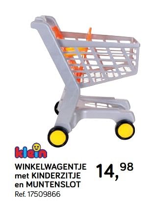 Aanbiedingen Winkelwagentje met kinderzitje en muntenslot - Theo Klein - Geldig van 16/10/2018 tot 11/12/2018 bij Supra Bazar
