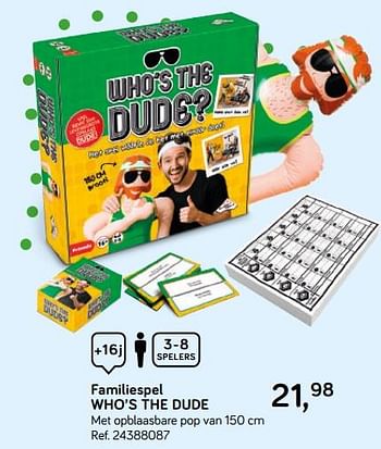 Aanbiedingen Familiespel who`s the dude - Identity Games - Geldig van 16/10/2018 tot 11/12/2018 bij Supra Bazar