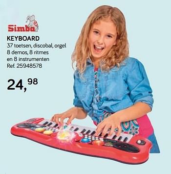 Aanbiedingen Keyboard - Simba - Geldig van 16/10/2018 tot 11/12/2018 bij Supra Bazar