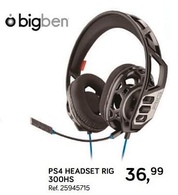 Aanbiedingen Bigben ps4 headset rig 300hs - BIGben - Geldig van 16/10/2018 tot 11/12/2018 bij Supra Bazar