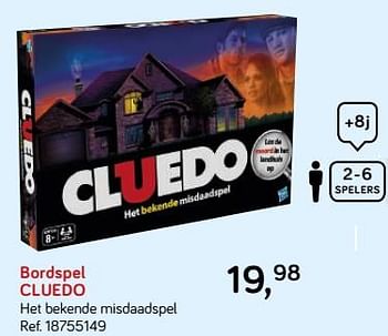 Aanbiedingen Bordspel cluedo - Hasbro - Geldig van 16/10/2018 tot 11/12/2018 bij Supra Bazar