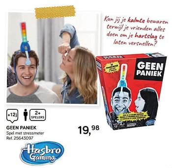 Aanbiedingen Geen paniek - Hasbro - Geldig van 16/10/2018 tot 11/12/2018 bij Supra Bazar