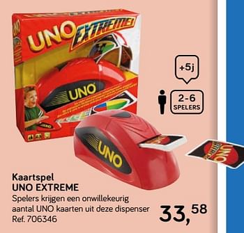 Aanbiedingen Kaartspel uno extreme - Mattel - Geldig van 16/10/2018 tot 11/12/2018 bij Supra Bazar