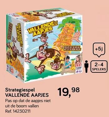 Aanbiedingen Strategiespel vallende aapjes - Mattel - Geldig van 16/10/2018 tot 11/12/2018 bij Supra Bazar