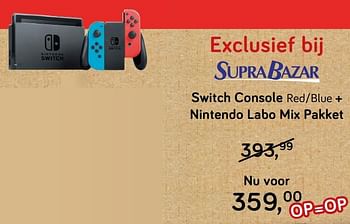 Aanbiedingen Switch console red-blue + nintendo labo mix pakket - Nintendo - Geldig van 16/10/2018 tot 11/12/2018 bij Supra Bazar