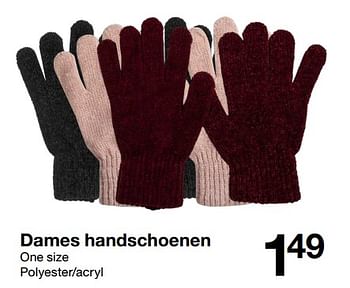 Aanbiedingen Dames handschoenen - Huismerk - Zeeman  - Geldig van 27/10/2018 tot 10/11/2018 bij Zeeman