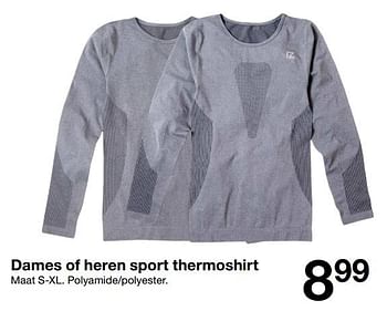Aanbiedingen Dames of heren sport thermoshirt - Huismerk - Zeeman  - Geldig van 27/10/2018 tot 10/11/2018 bij Zeeman
