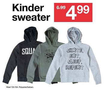 Aanbiedingen Kinder sweater - Huismerk - Zeeman  - Geldig van 27/10/2018 tot 10/11/2018 bij Zeeman