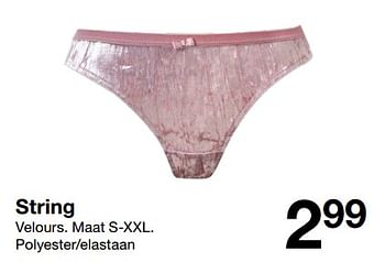 Aanbiedingen String - Huismerk - Zeeman  - Geldig van 27/10/2018 tot 10/11/2018 bij Zeeman