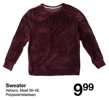 Aanbiedingen Sweater - Huismerk - Zeeman  - Geldig van 27/10/2018 tot 10/11/2018 bij Zeeman