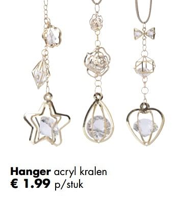 Aanbiedingen Hanger acryl kralen - Huismerk - Multi Bazar - Geldig van 05/11/2018 tot 25/12/2018 bij Multi Bazar