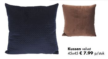 Aanbiedingen Kussen velvet - Huismerk - Multi Bazar - Geldig van 05/11/2018 tot 25/12/2018 bij Multi Bazar