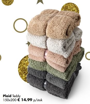 Aanbiedingen Plaid teddy - Huismerk - Multi Bazar - Geldig van 05/11/2018 tot 25/12/2018 bij Multi Bazar