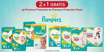 Aanbiedingen 2+1 gratis op premium protection en premium protection pants - Pampers - Geldig van 06/11/2018 tot 11/12/2018 bij Supra Bazar