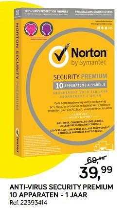 Aanbiedingen Anti-virus security premium 10 apparaten - 1 jaar - Norton - Geldig van 06/11/2018 tot 11/12/2018 bij Supra Bazar
