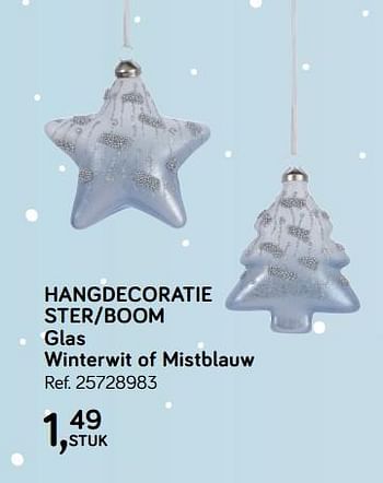 Aanbiedingen Hangdecoratie ster-boom glas winterwit of mistblauw - Huismerk - Supra Bazar - Geldig van 06/11/2018 tot 11/12/2018 bij Supra Bazar