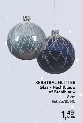 Aanbiedingen Kerstbal glitter glas - nachtblauw of staalblauw - Huismerk - Supra Bazar - Geldig van 06/11/2018 tot 11/12/2018 bij Supra Bazar