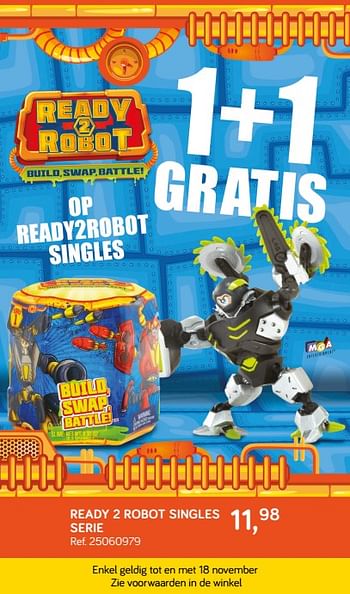 Aanbiedingen Ready 2 robot singles serie - Ready2robot - Geldig van 06/11/2018 tot 11/12/2018 bij Supra Bazar