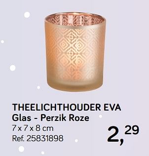 Aanbiedingen Theelichthouder eva glas - perzik roze - Huismerk - Supra Bazar - Geldig van 06/11/2018 tot 11/12/2018 bij Supra Bazar