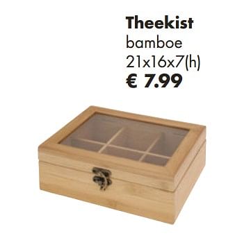 Aanbiedingen Theekist bamboe - Huismerk - Multi Bazar - Geldig van 25/11/2018 tot 15/12/2018 bij Multi Bazar