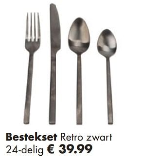 Aanbiedingen Bestekset retro zwart - Huismerk - Multi Bazar - Geldig van 25/11/2018 tot 15/12/2018 bij Multi Bazar