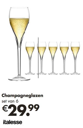 Aanbiedingen Champagneglazen - Italesse - Geldig van 25/11/2018 tot 15/12/2018 bij Multi Bazar