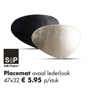 Aanbiedingen Placemat ovaal lederlook - S&amp;P - Geldig van 25/11/2018 tot 15/12/2018 bij Multi Bazar
