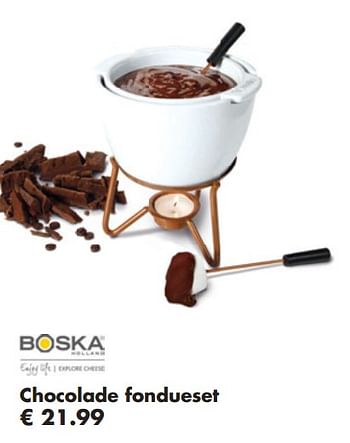 Aanbiedingen Chocolade fondueset - Boska - Geldig van 25/11/2018 tot 15/12/2018 bij Multi Bazar