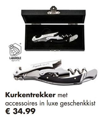 Aanbiedingen Kurkentrekker met accessoires in luxe geschenkkist - Laguiole - Geldig van 25/11/2018 tot 15/12/2018 bij Multi Bazar