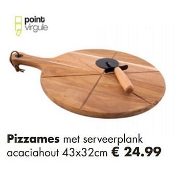 Aanbiedingen Pizzames met serveerplank acaciahout - Point-Virgule - Geldig van 25/11/2018 tot 15/12/2018 bij Multi Bazar