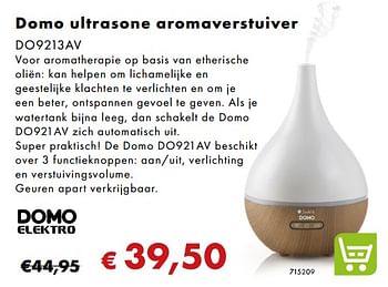 Aanbiedingen Domo ultrasone aromaverstuiver do9213av - Domo elektro - Geldig van 02/12/2018 tot 06/01/2019 bij Multi Bazar