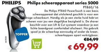 Aanbiedingen Philips scheerapparaat series 5000 pt860-16 - Philips - Geldig van 02/12/2018 tot 06/01/2019 bij Multi Bazar