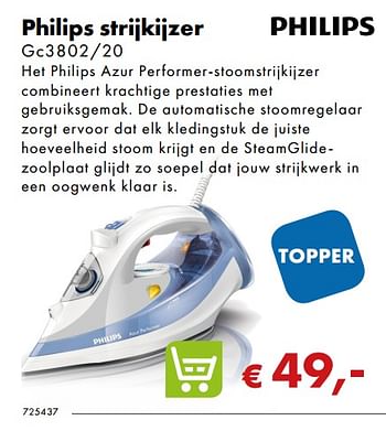 Aanbiedingen Philips strijkijzer gc3802-20 - Philips - Geldig van 02/12/2018 tot 06/01/2019 bij Multi Bazar