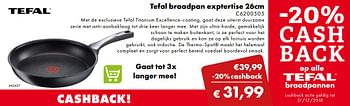Aanbiedingen Tefal braadpan exptertise 26cm c6200505 - Tefal - Geldig van 02/12/2018 tot 06/01/2019 bij Multi Bazar
