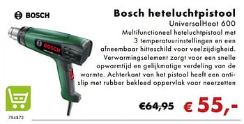 Aanbiedingen Bosch heteluchtpistool universalheat 600 - Bosch - Geldig van 02/12/2018 tot 06/01/2019 bij Multi Bazar
