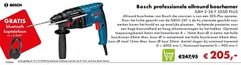 Aanbiedingen Bosch professionele allround boorhamer gbh 2-26 f 5dsd plus - Bosch - Geldig van 02/12/2018 tot 06/01/2019 bij Multi Bazar