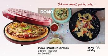 Aanbiedingen Domo pizza maker my express - Domo elektro - Geldig van 04/12/2018 tot 08/01/2019 bij Supra Bazar