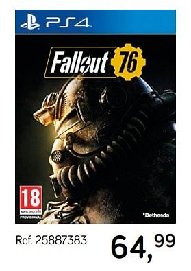 Aanbiedingen Fallout 76 - Bethesda Game Studios - Geldig van 04/12/2018 tot 08/01/2019 bij Supra Bazar