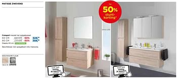 Aanbiedingen Compact meubel met spiegelpaneel - Linie - Geldig van 27/12/2018 tot 31/01/2019 bij X2O