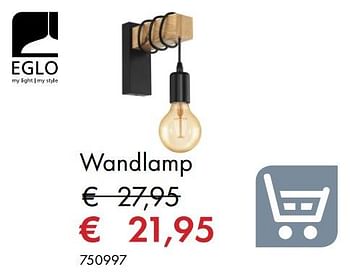 Aanbiedingen Wandlamp - Eglo - Geldig van 18/02/2019 tot 31/03/2019 bij Multi Bazar