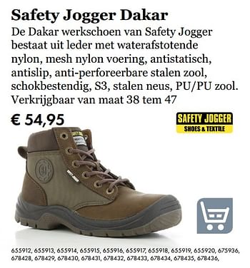 Aanbiedingen Safety jogger dakar - Safety Jogger - Geldig van 18/02/2019 tot 31/03/2019 bij Multi Bazar