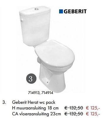 Aanbiedingen Geberit herat wc pack h muuraansluiting - Geberit - Geldig van 18/02/2019 tot 31/03/2019 bij Multi Bazar