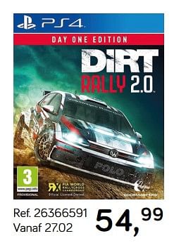 Aanbiedingen Dirt rally 2.0 - CodeMasters - Geldig van 19/02/2019 tot 19/03/2019 bij Supra Bazar