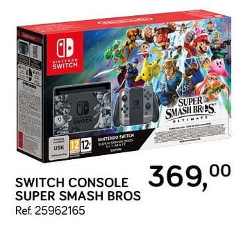 Aanbiedingen Switch console super smash bros - Nintendo - Geldig van 19/02/2019 tot 19/03/2019 bij Supra Bazar